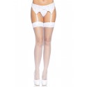 Панчохи-сітка для кріплення на пояс Leg Avenue Nylon Fishnet Thigh Highs White, one size