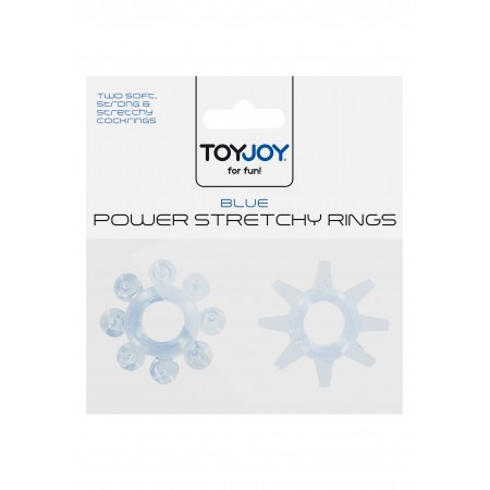 Набор из 2 шт колец на пенис Toy Joy - Power Stretchy Rings 2pcs Blue