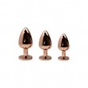 Металева анальна пробка Rose Gold Metal Plug Magenta, діаметр 2,8 см, довжина 7 см, розмір S