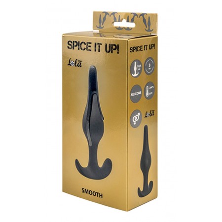 Анальный плаг Spice it up Smooth, темно-серый, 10.5 см