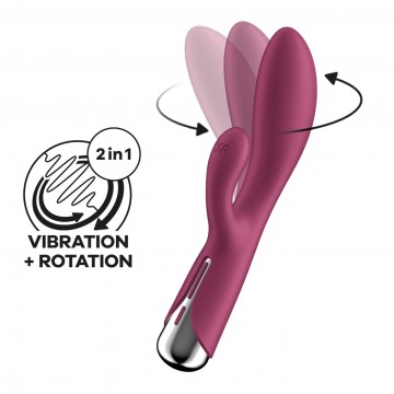 Купить - Вібратор-кролик з ротацією Satisfyer Spinning Rabbit 1 Red, 3 мотори