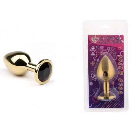 Анальная пробка,Gold Black Diamond , M