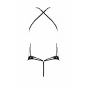 Боди из эко-кожи Passion Tamaris Body black: с ремешками и перфорацией, размер L/XL