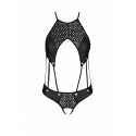 Боди из эко-кожи Passion Tamaris Body black: с ремешками и перфорацией, размер L/XL