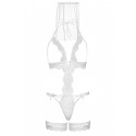 Костюм невесты Leg Avenue G-string teddy, veil & garter One size White, с открытой грудью