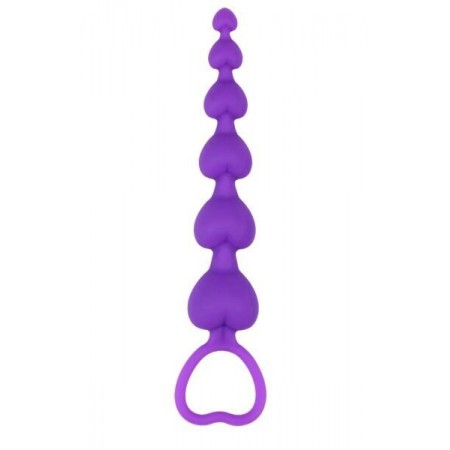 Анальная цепочка Chica Heart Booty Beads-Purple, 19 см