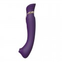 Смартвибратор 3в1 Zalo - Queen Twilight Purple, пульсирующая жемчужина и вакуум, кристалл Swarovski