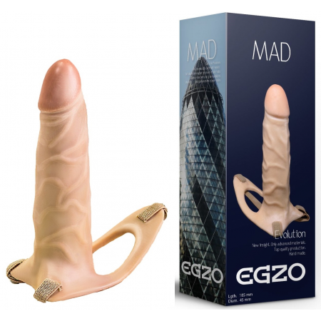 Фаллопротез поясной EGZO MAD, 18,5*4,5 см
