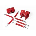 Набір для БДСМ 3 в 1 Feral Feelings BDSM Kit 3 Red, red, наручники, поножі, хрестовина
