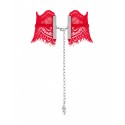 Широкий кружевной чокер Obsessive Bergamore choker, red