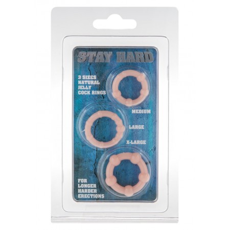 Набір з 3 шт ерекційних кілець STAY HARD-Three Rings Skin