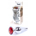 Анальная пробка Boss Series - Jewellery Silver BUTT PLUG Red