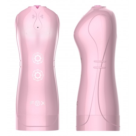 Мастурбатор з вібростимуляцією FOXSHOW Vibrating and Flashing Masturbation Cup Pink USB 7+7 Function