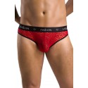Чоловічі напівпрозорі труси Passion 031 SLIP MIKE L/XL Red, під леопард