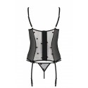 Корсет з підв'язками, стрінги Passion LOVELIA CORSET L/XL, black