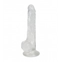 Прозрачный фаллоимитатор Alive Jelly Dildo Lusty, ТПЕ, присоска, диаметр 3,2см, длина 18см