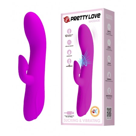 Вибратор с вакуумной стимуляцией клитора Pretty Love - Massage