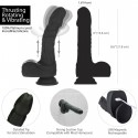 Фаллоимитатор Naked Addiction – Silicone Rotating & Thrusting Vibrating Dildo with Remote Black, 21.8 см