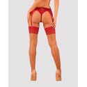Чулки под пояс с широким кружевом Obsessive Lacelove stockings M/L
