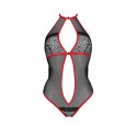 Сетчатое боди с кружевом на груди Passion SATARA BODY S/M red
