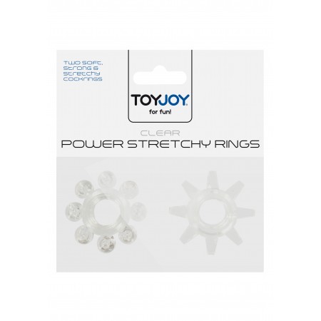 Набір з 2 шт кілець на пеніс Toy Joy - Power stretchy Rings Clear