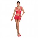 Бодістокінг мінісукня з метеликами Passion BS090 One Size red