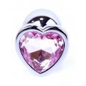 Анальний затор Boss Series - Jewellery Silver Heart PLUG Rose S