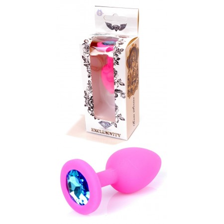 Силиконовая анальная пробка Boss Series - Jewellery Pink Silicon PLUG Medium Light Blue M