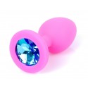 Силиконовая анальная пробка Boss Series - Jewellery Pink Silicon PLUG Medium Light Blue M