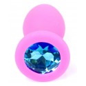Силиконовая анальная пробка Boss Series - Jewellery Pink Silicon PLUG Medium Light Blue M