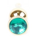 Анальная пробка Boss Series - Jewellery Gold BUTT PLUG Green
