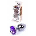Анальная пробка Boss Series - Jewellery Dark Silver PLUG Purple, размер S