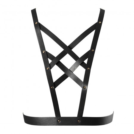 Портупея из экокожи Bijoux Indiscrets Maze - Cross Cleavage Harness Black