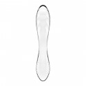 Двосторонній скляний дилдо Satisfyer Dazzling Crystal 1 Transparent, дуже міцний, без стопера