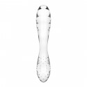 Двосторонній скляний дилдо Satisfyer Dazzling Crystal 1 Transparent, дуже міцний, без стопера