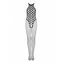 Сетчатый бодистокинг с имитацией боди Obsessive Bodystocking G332 S/M/L, black, с доступом