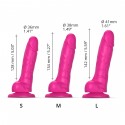 Реалистичный фаллоимитатор Strap-On-Me Sliding Skin Realistic Dildo Fuchsia - S, 17 см