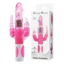 Вибромассажер ротатор с анальным и клиторальным стимулятором PRETTY BUNNY, 22,3 см