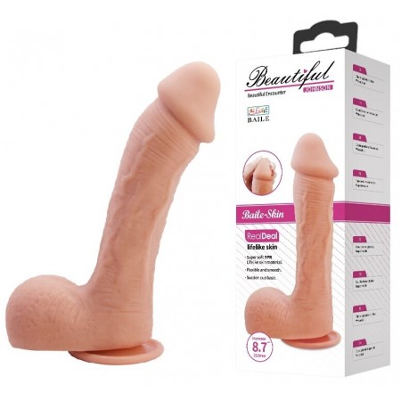 Фалоімітатор на присосці Baile Beautiful JOHNSON 9.2 Flesh
