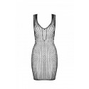 Мінісукня з вертикальним візерунком Passion BS097 One Size, white, плетіння з боків