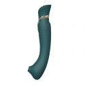 Смартвибратор 3в1 Zalo - Queen Jewel Green, пульсирующая жемчужина и вакуум, кристалл Swarovski