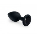 Силиконовая анальная пробка с кристаллом Black Silicone Black Diamond, размер S