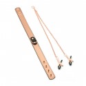 Ошейник с зажимами для сосков Liebe Seele Rose Gold Memory Collar with Nipple Clamps