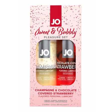 Набор лубрикантов System JO Sweet&Bubbly - Shampagne & Chocolete Covered Strawberry, 2 шт., 60 мл