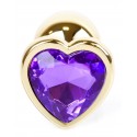 Анальний затор Boss Series - Jewellery Gold Heart PLUG Purple S