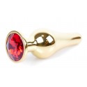 Анальная пробка Boss Series - Jewellery Gold BUTT PLUG Red