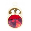 Анальная пробка Boss Series - Jewellery Gold BUTT PLUG Red