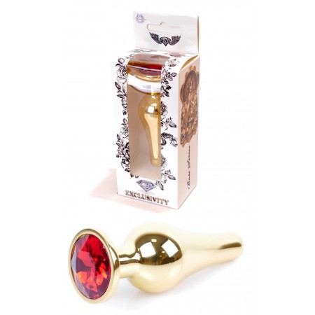 Анальная пробка Boss Series - Jewellery Gold BUTT PLUG Red