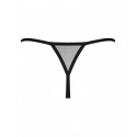 Трусики-стринги Obsessive Novenes crotchless thong, M/L, сетка, стрепы, украшение со стразами, откры