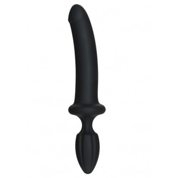 Купить - Анальний плаг з ділдо Doc Johnson Kink - Dual Density SECONDSKYN Fuck Plug - Black